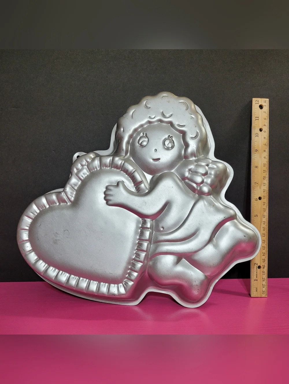 Vintage Wilton Cupid & Heart Aluminum Cake Pan No. 502-4262